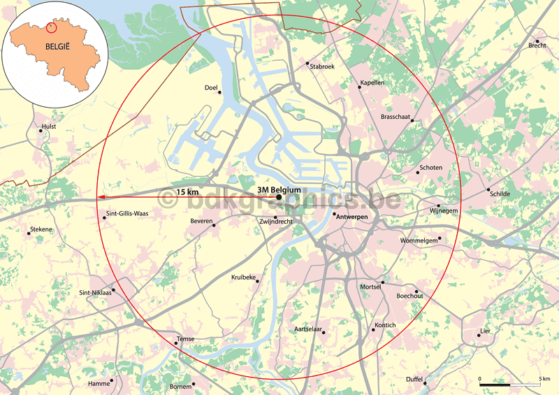 Een kaart met de ligging van een stad in Nederland.