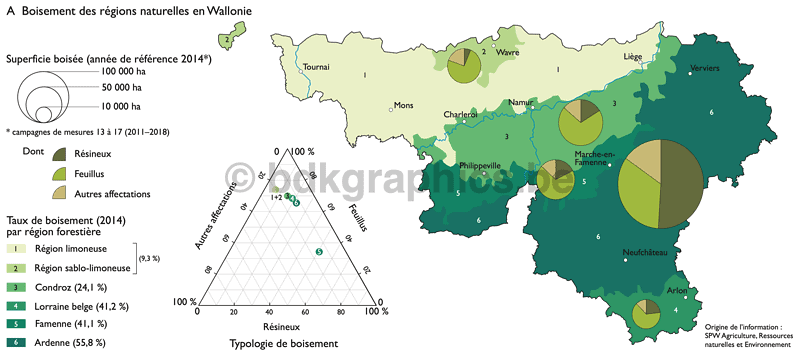 Een kaart die de verdeling van de bevolking in Bangladesh laat zien.