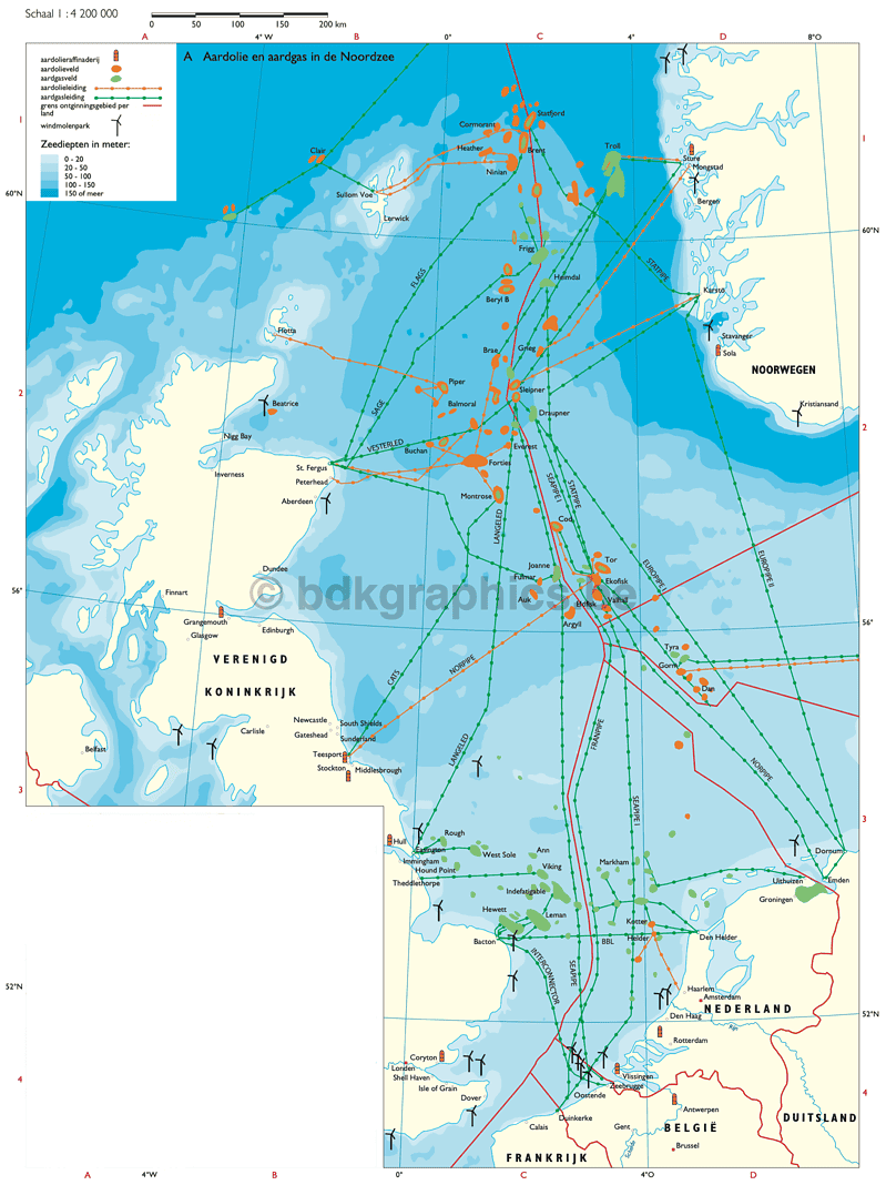 Een kaart met de routes van de Noorse fjorden.