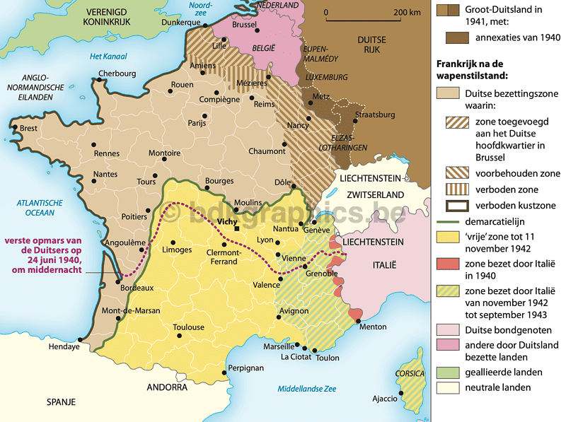 Een kaart van Frankrijk tijdens de Franse Revolutie.