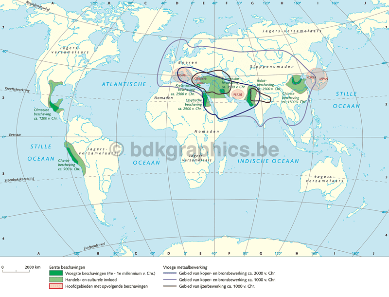 Een kaart met de locaties van de flora en fauna van de wereld.