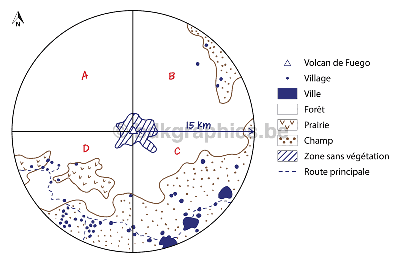 Een kaart met de ligging van een dorp.